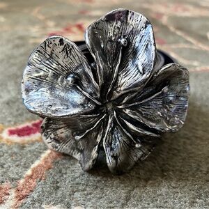 Antoniazzi Firenze Women’s Silver Floral Belt Large